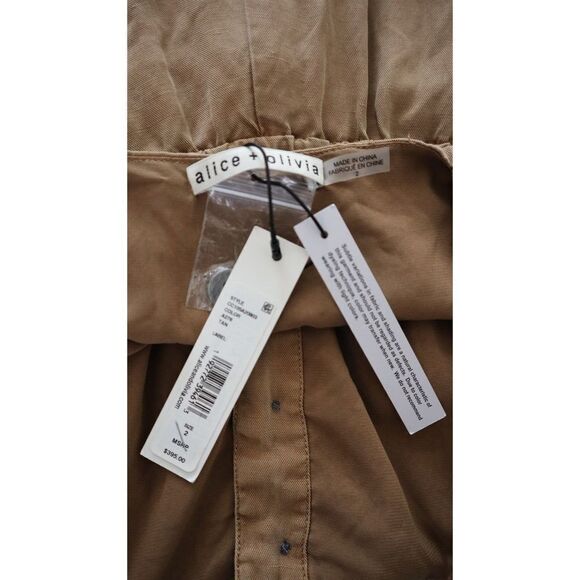 Alice + Olivia CC105A20803 Women's Sz 2 Tan Tiana Linen-Blend Jumpsuit $395 - Picture 10 of 12